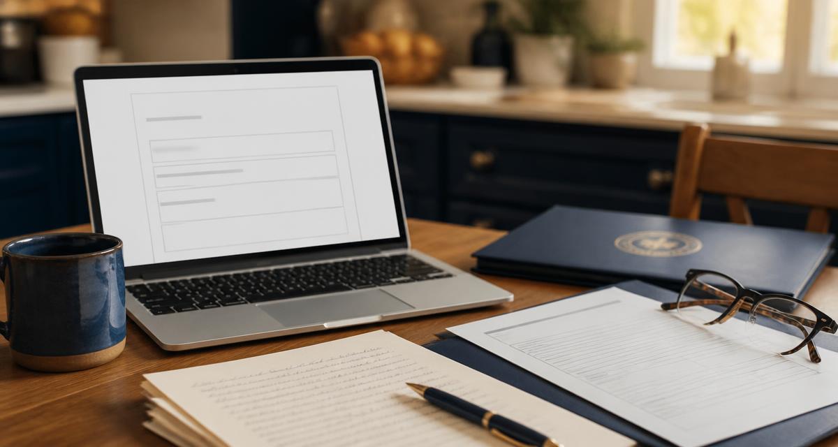 A partly completed handwritten will, a blank Pennsylvania power of attorney form, and a laptop template on a kitchen table