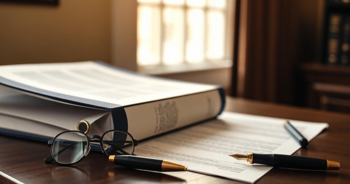 Estate tax and inheritance tax legal folders side by side on a walnut desk with reading glasses
