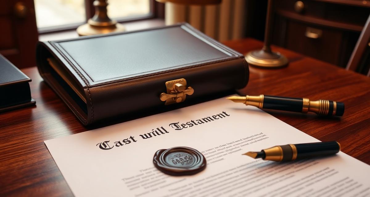 Pennsylvania last will and testament with a fountain pen on an attorney's walnut desk